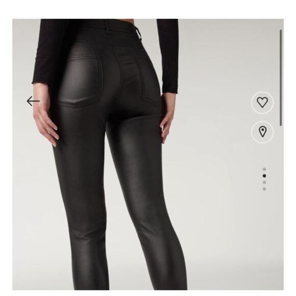 Calzedonia Faux Leather Black Pants Size Small - Picture 2 of 6